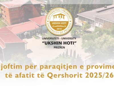 Njoftim për paraqitjen e provimeve  të afatit të Qershorit 2025/26